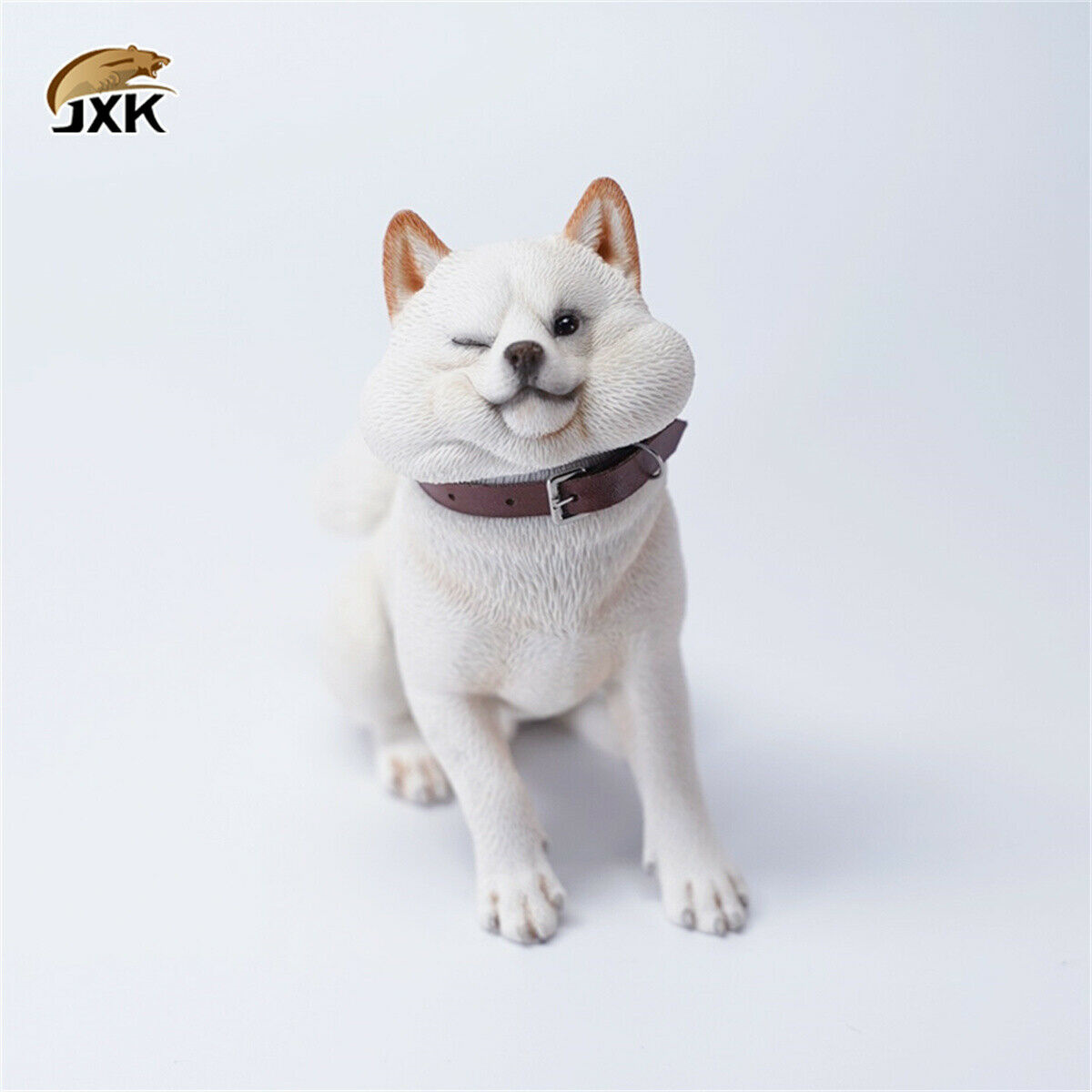 JXK 1/6th Rebellious Shiba Inu Model Don't Go Home Dog Figure Realistic Animal Collector Decoration Ornaments Gift For Children