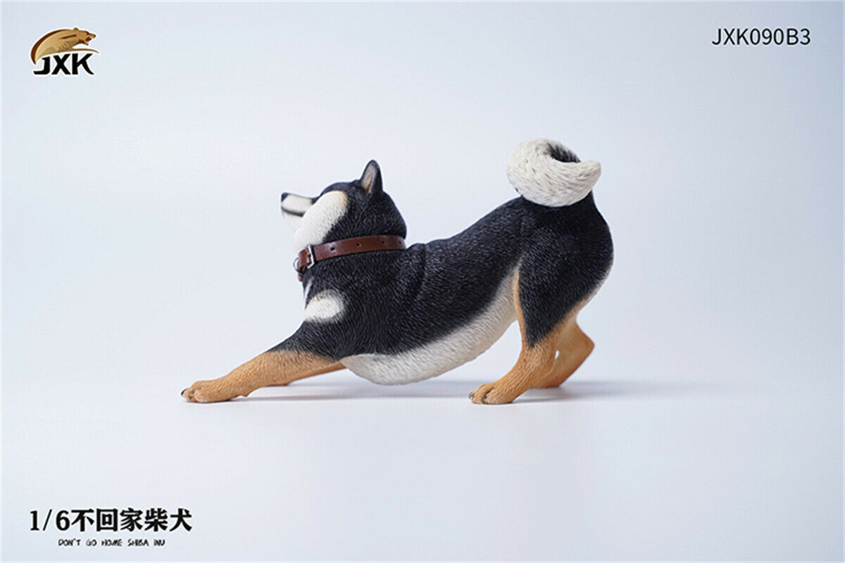 JXK 1/6th Rebellious Shiba Inu Model Don't Go Home Dog Figure Realistic Animal Collector Decoration Ornaments Gift For Children