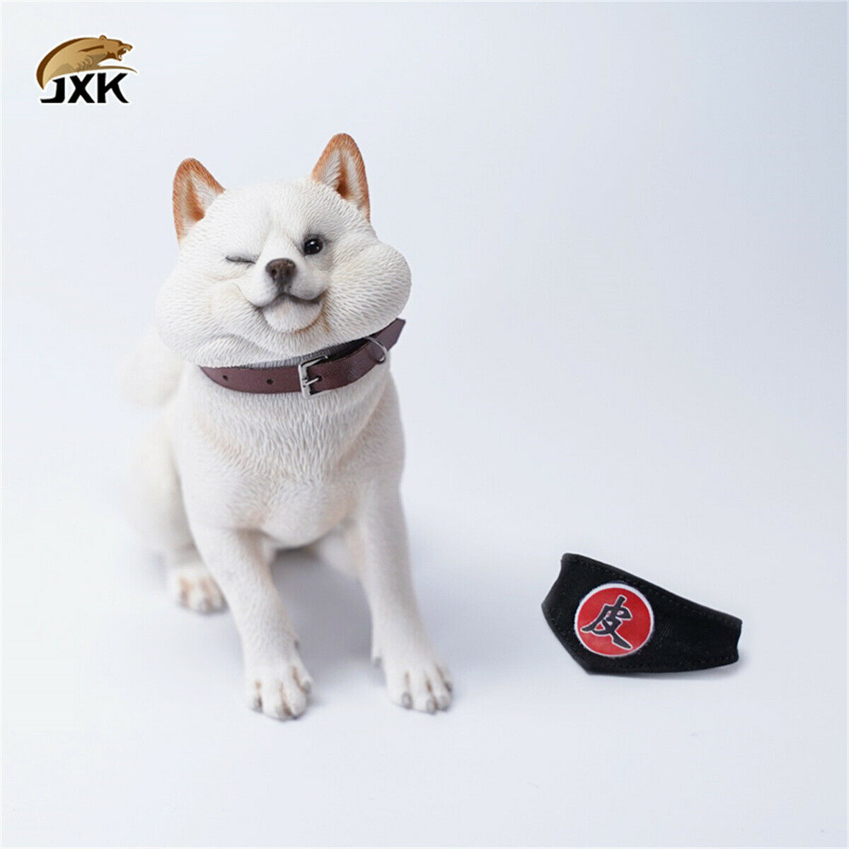 JXK 1/6th Rebellious Shiba Inu Model Don't Go Home Dog Figure Realistic Animal Collector Decoration Ornaments Gift For Children