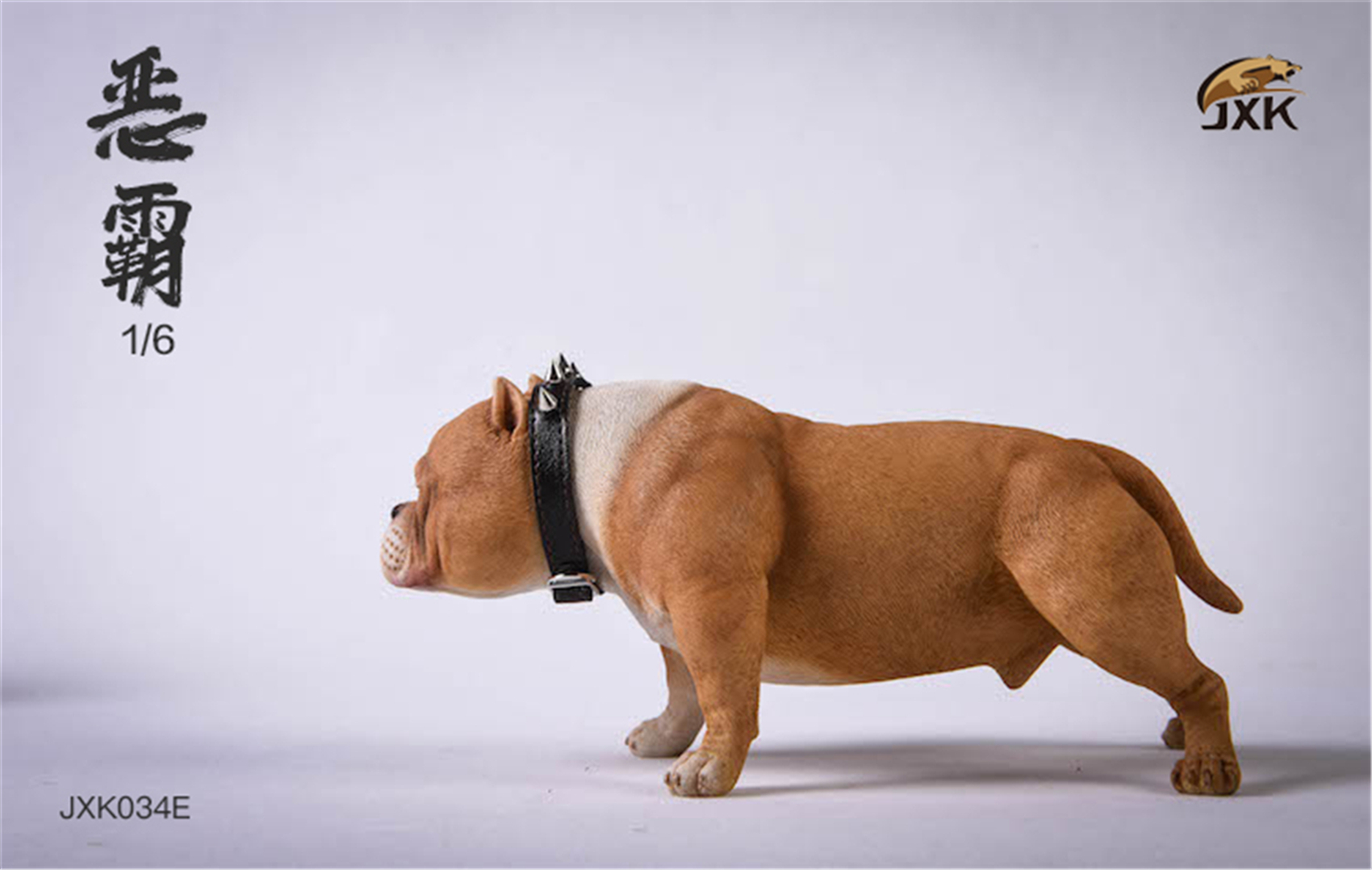 JXK 1:6 Scale American Bully pitbull Dog Pet Healing Figure Canidae Animal Collector Toy Resin Desktop Decoration Gift