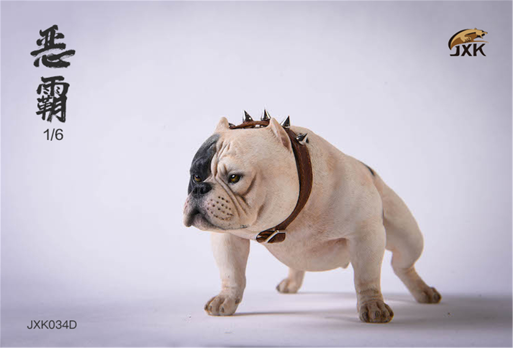 JXK 1:6 Scale American Bully pitbull Dog Pet Healing Figure Canidae Animal Collector Toy Resin Desktop Decoration Gift