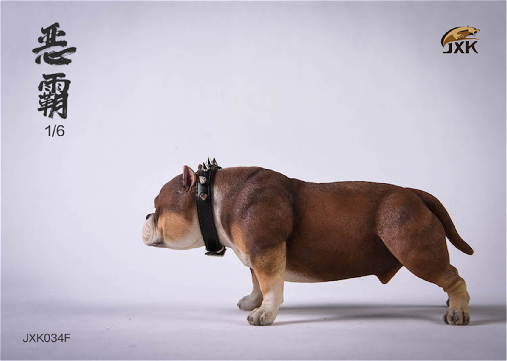 JXK 1:6 Scale American Bully pitbull Dog Pet Healing Figure Canidae Animal Collector Toy Resin Desktop Decoration Gift