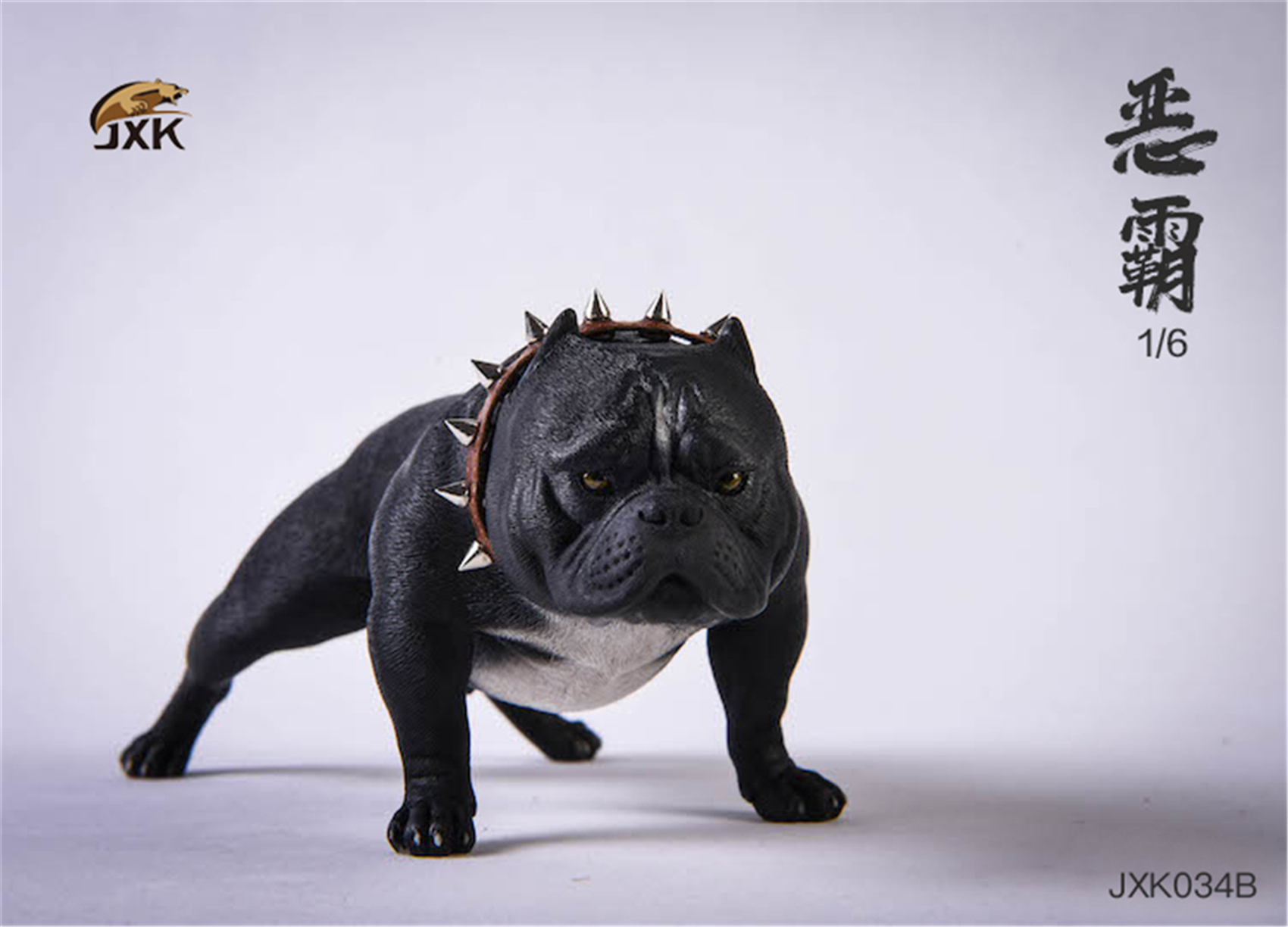 JXK 1:6 Scale American Bully pitbull Dog Pet Healing Figure Canidae Animal Collector Toy Resin Desktop Decoration Gift