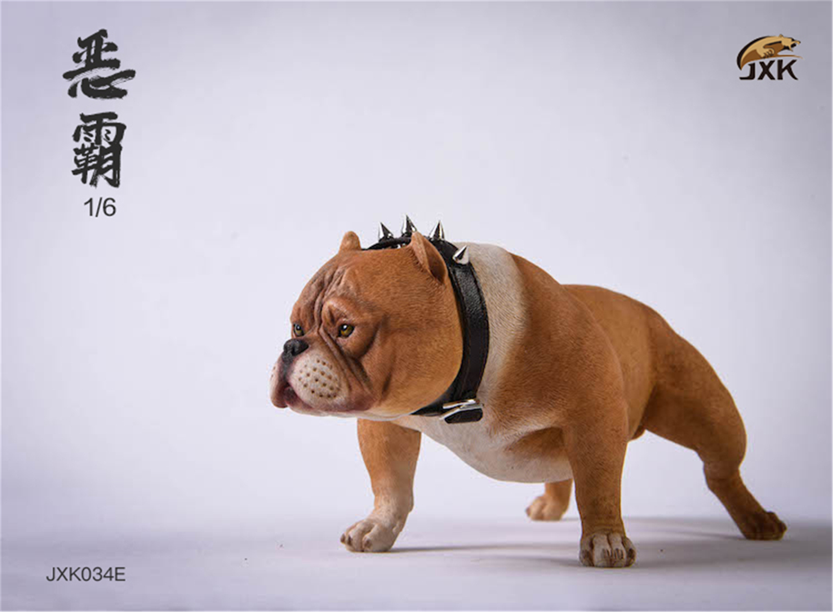 JXK 1:6 Scale American Bully pitbull Dog Pet Healing Figure Canidae Animal Collector Toy Resin Desktop Decoration Gift