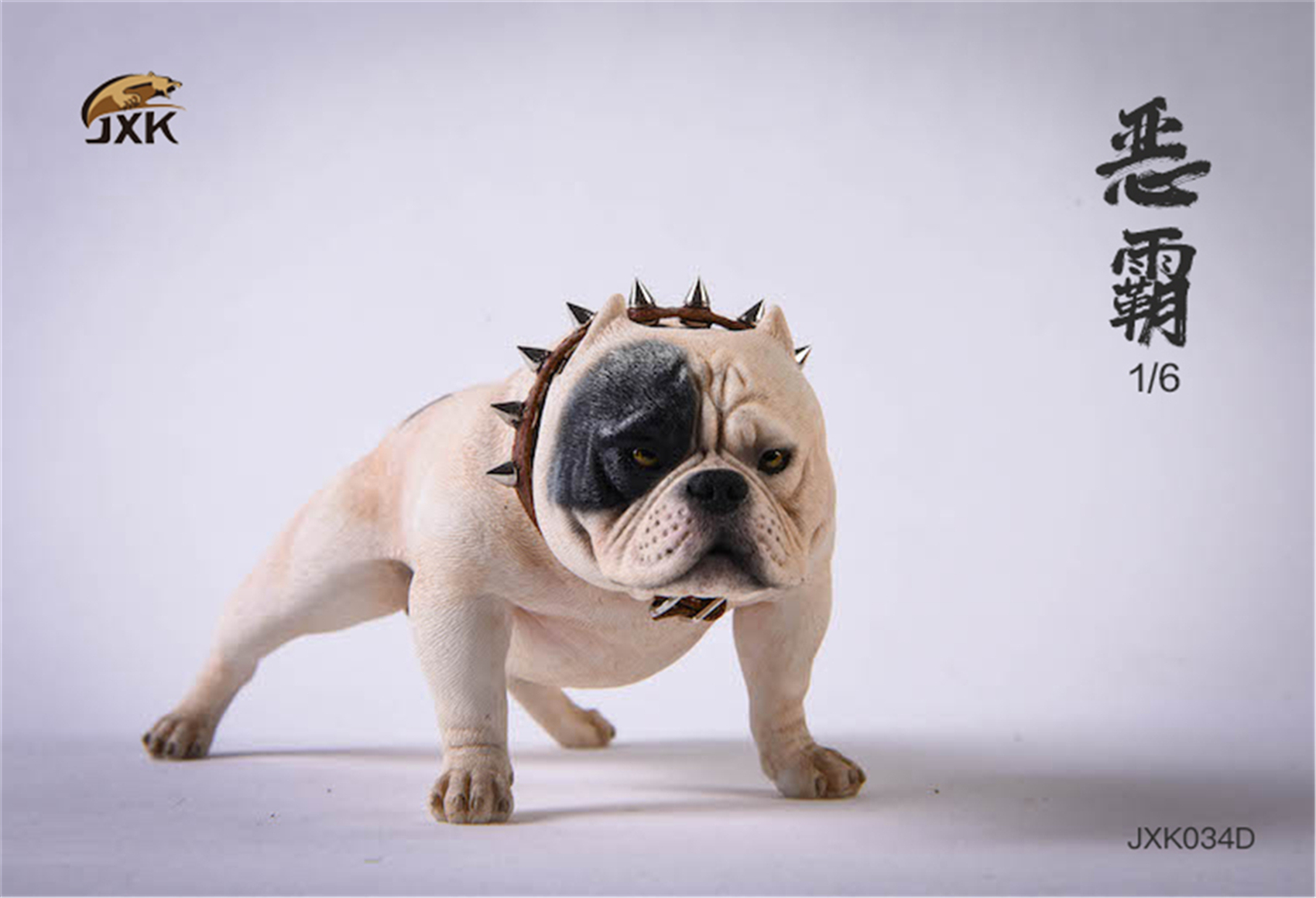 JXK 1:6 Scale American Bully pitbull Dog Pet Healing Figure Canidae Animal Collector Toy Resin Desktop Decoration Gift