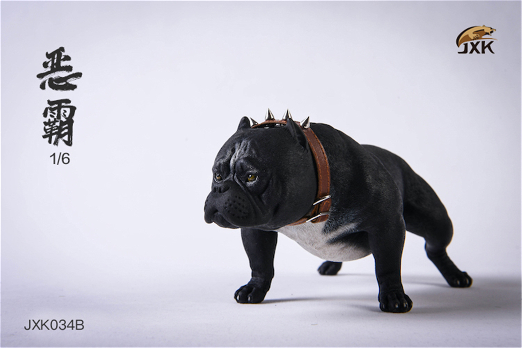 JXK 1:6 Scale American Bully pitbull Dog Pet Healing Figure Canidae Animal Collector Toy Resin Desktop Decoration Gift