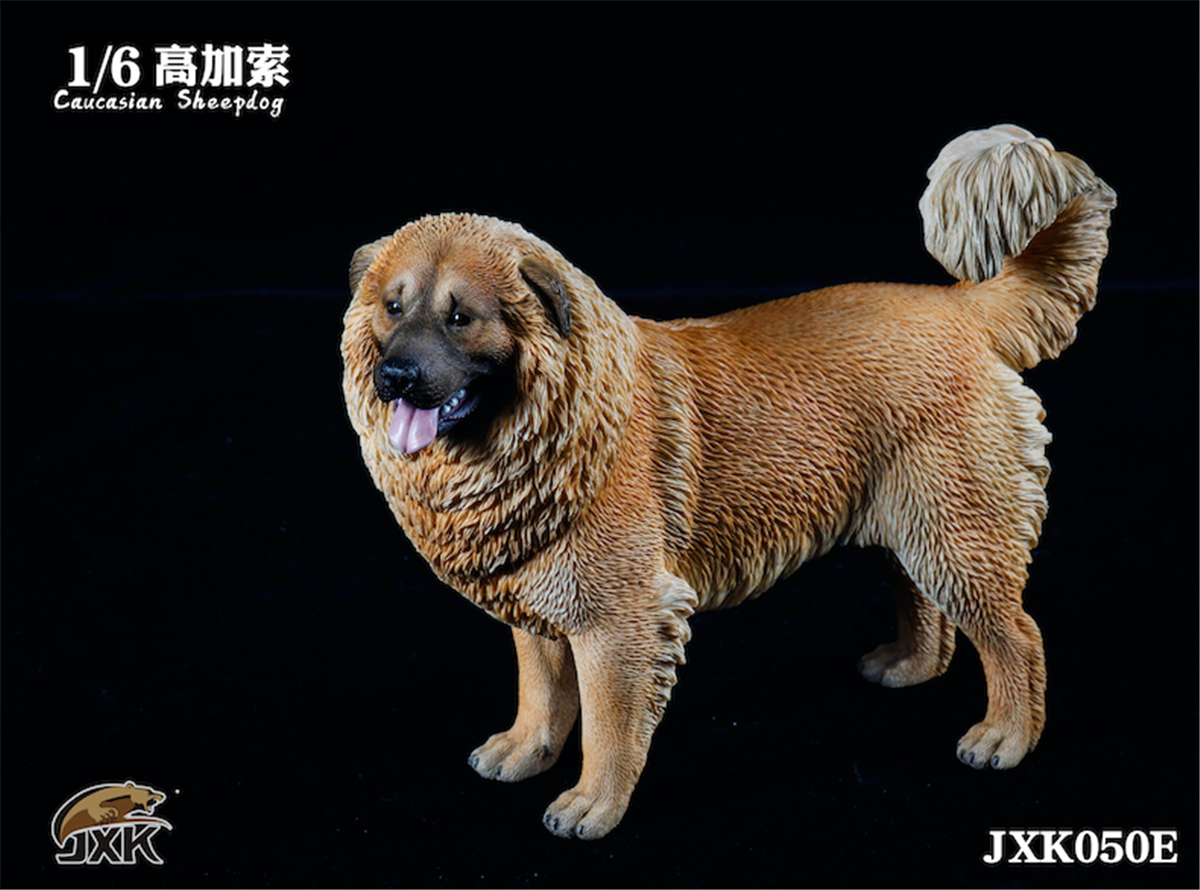 JXK 1:6 Scale Caucasian Sheepdog Dog Pet Healing Figure Canidae Animal Collector Toy Resin Desktop Decoration Gift