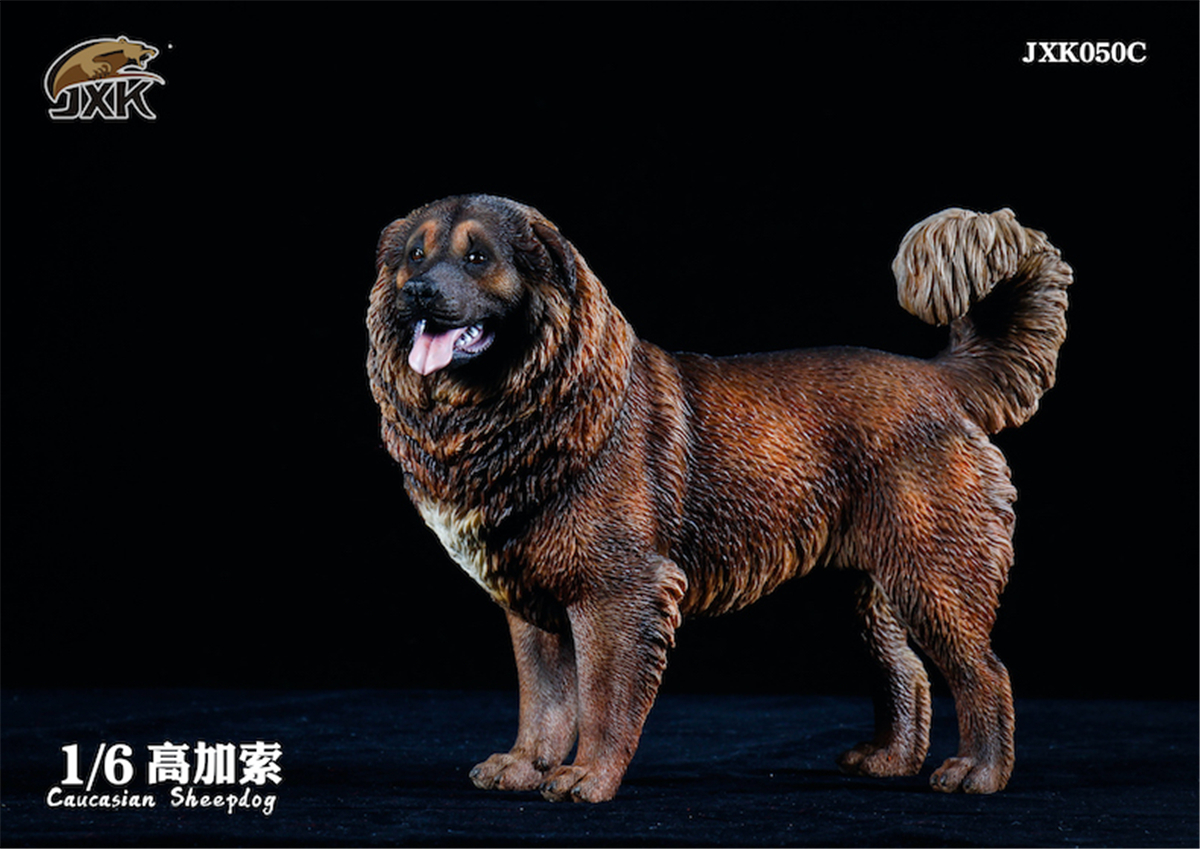 JXK 1:6 Scale Caucasian Sheepdog Dog Pet Healing Figure Canidae Animal Collector Toy Resin Desktop Decoration Gift