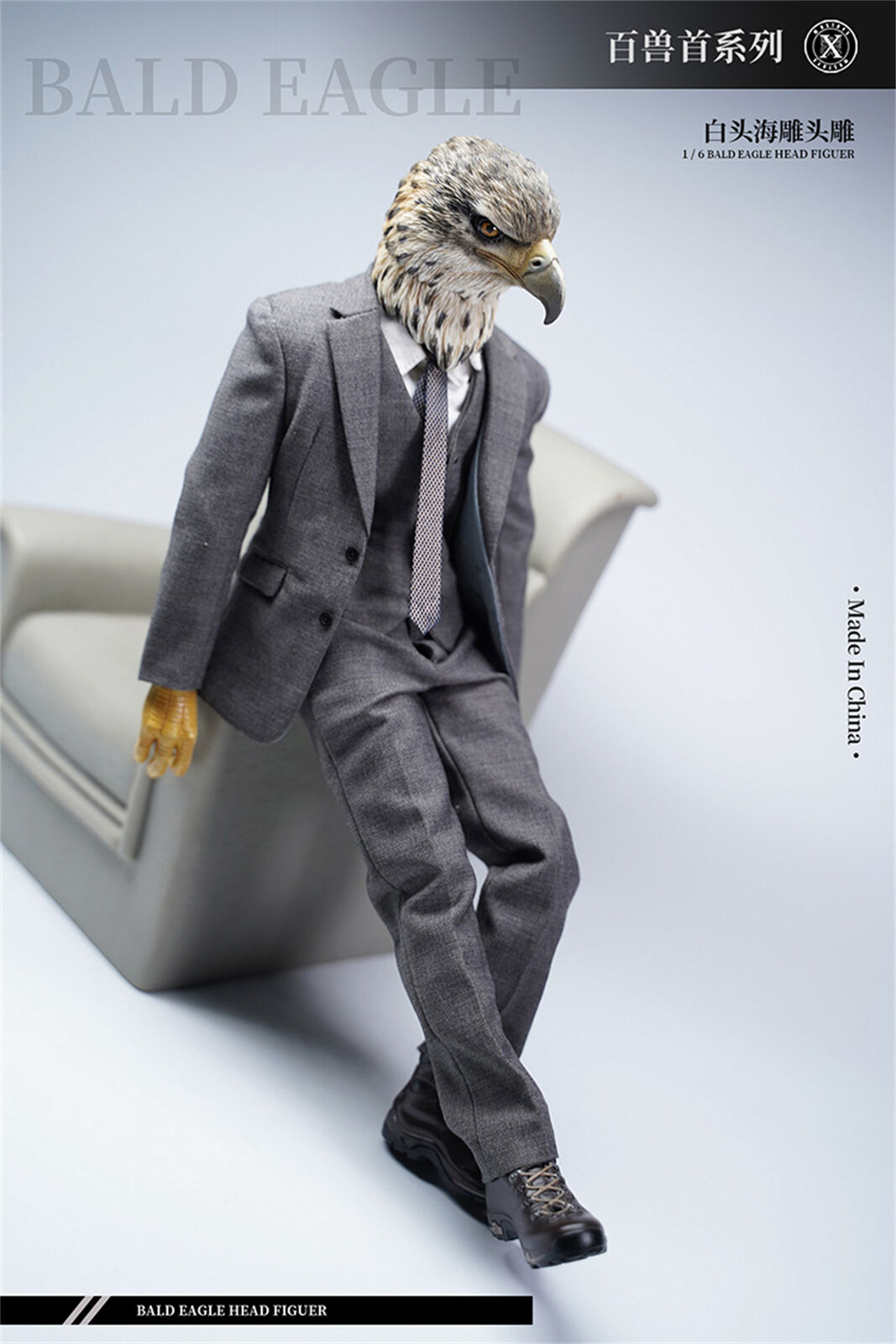 Mostoys 1/6 Bald Eagle Figure Healing Soldier Model Haliaeetus Leucocephalus Animal Collector Toy Resin Realistic Decor Kid Gift