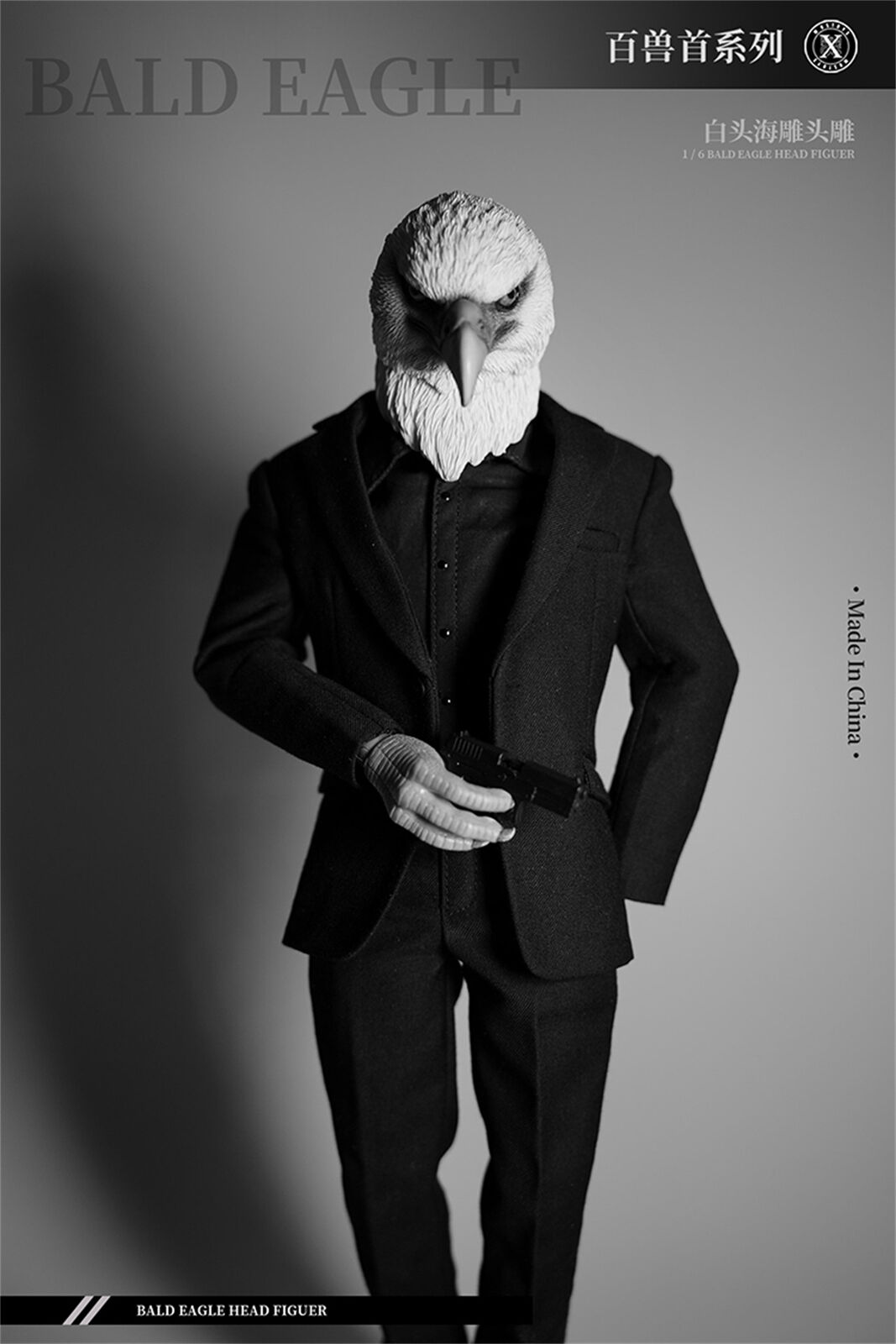 Mostoys 1/6 Bald Eagle Figure Healing Soldier Model Haliaeetus Leucocephalus Animal Collector Toy Resin Realistic Decor Kid Gift