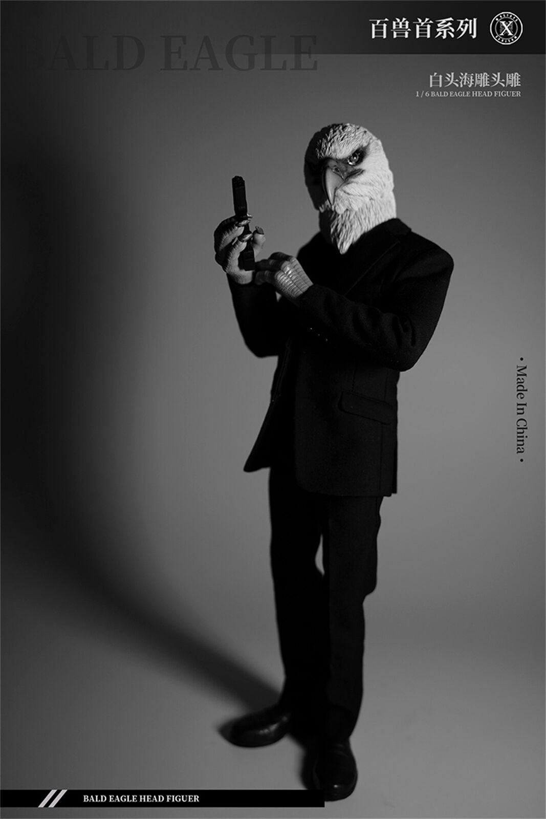 Mostoys 1/6 Bald Eagle Figure Healing Soldier Model Haliaeetus Leucocephalus Animal Collector Toy Resin Realistic Decor Kid Gift