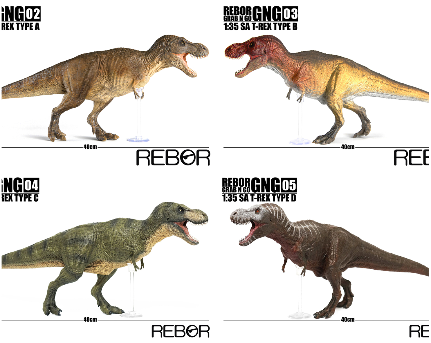 REBOR 1:35 GNG SA T-Rex Tyrannosaurus Rex Figure Dinosaur Collector Toys Animal Model Collector Decoration Gift Adult