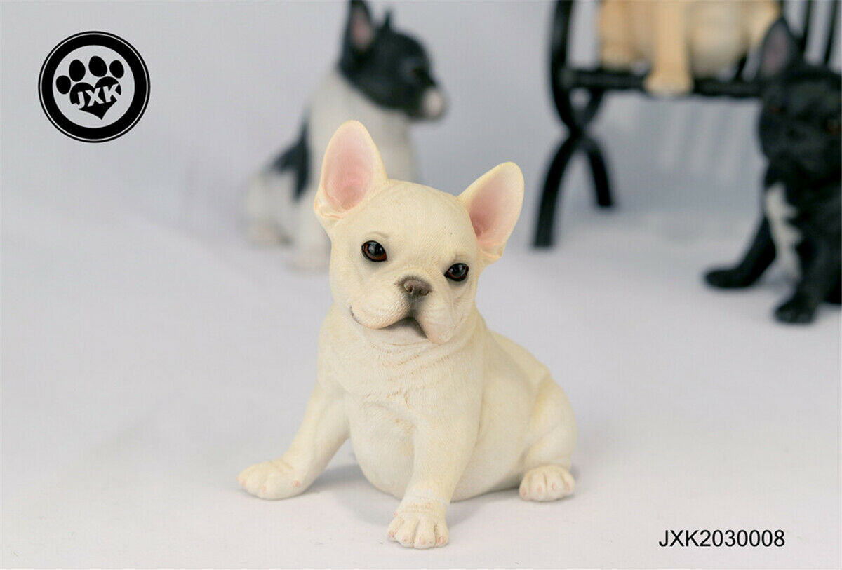 JXK Cute French bulldog Dog Pet Healing Figure Canidae Animal Collector Toy Resin Desktop Decoration Gift