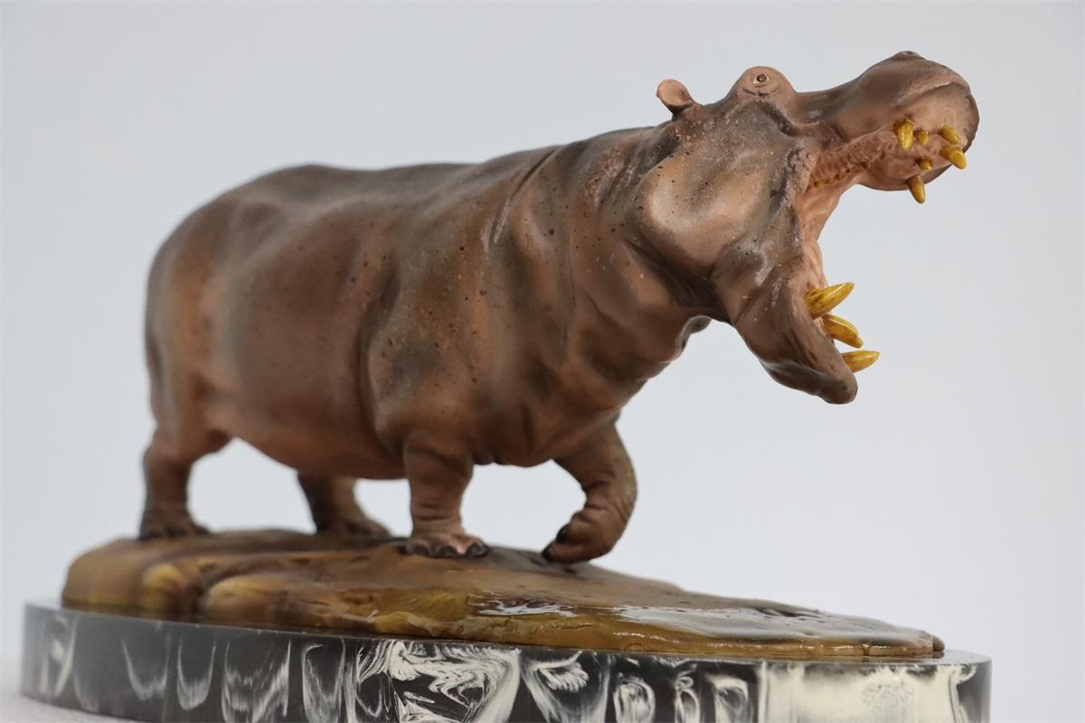 Memory Museum x Paleocraft 1/15 Hippopotamus Statue Hippo Animal Model Decor Model Collection Adults Toy Gift