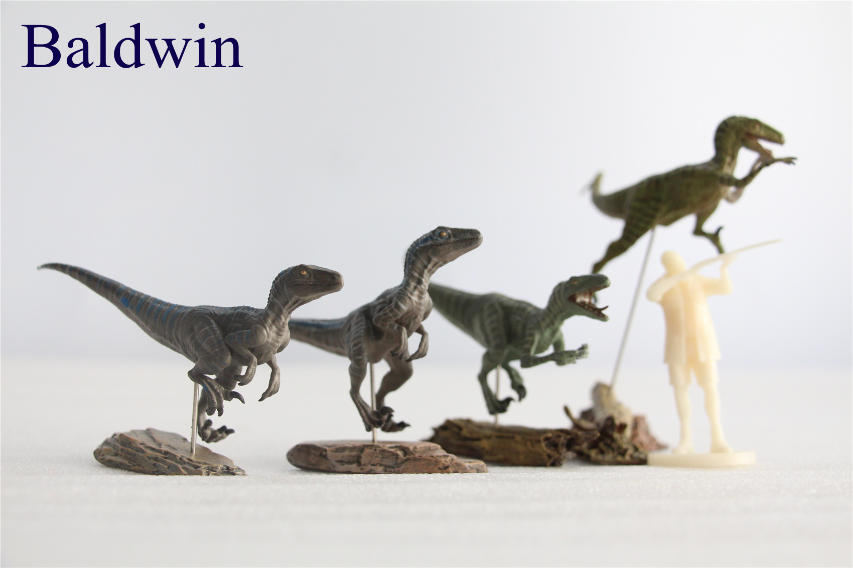 IN STOCK Nanmu 1/35 Raptorsquad Figure 4PCS Velociraptors Dinosaur Toy Baldwin Ceasar Diana Edgar Animal Model