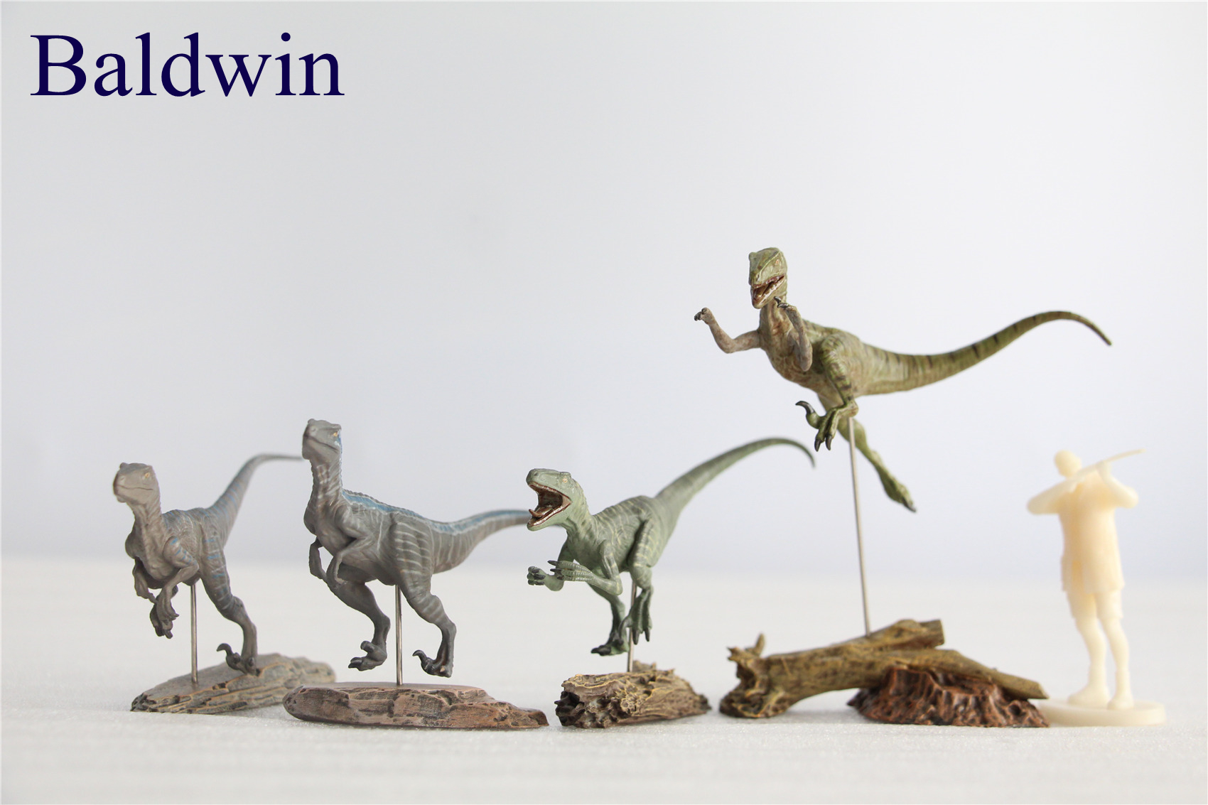 IN STOCK Nanmu 1/35 Raptorsquad Figure 4PCS Velociraptors Dinosaur Toy Baldwin Ceasar Diana Edgar Animal Model