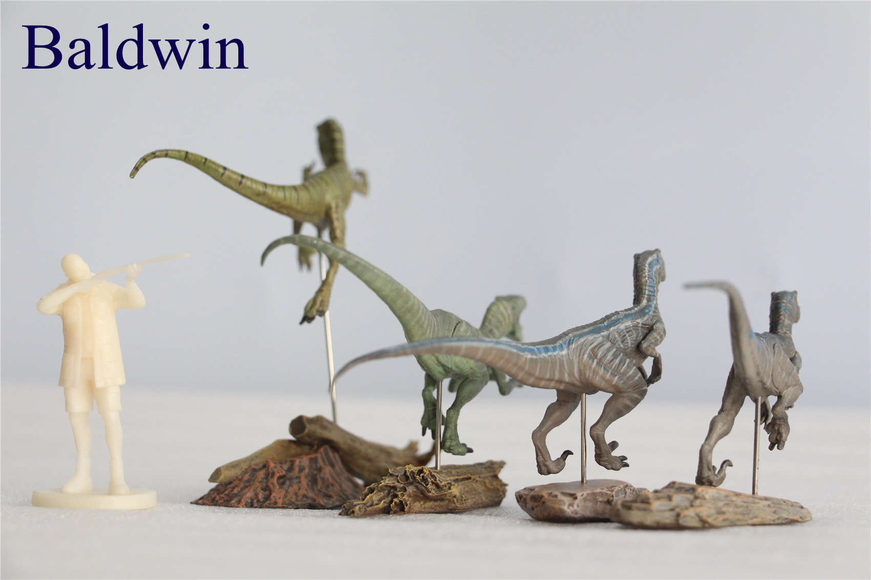 IN STOCK Nanmu 1/35 Raptorsquad Figure 4PCS Velociraptors Dinosaur Toy Baldwin Ceasar Diana Edgar Animal Model