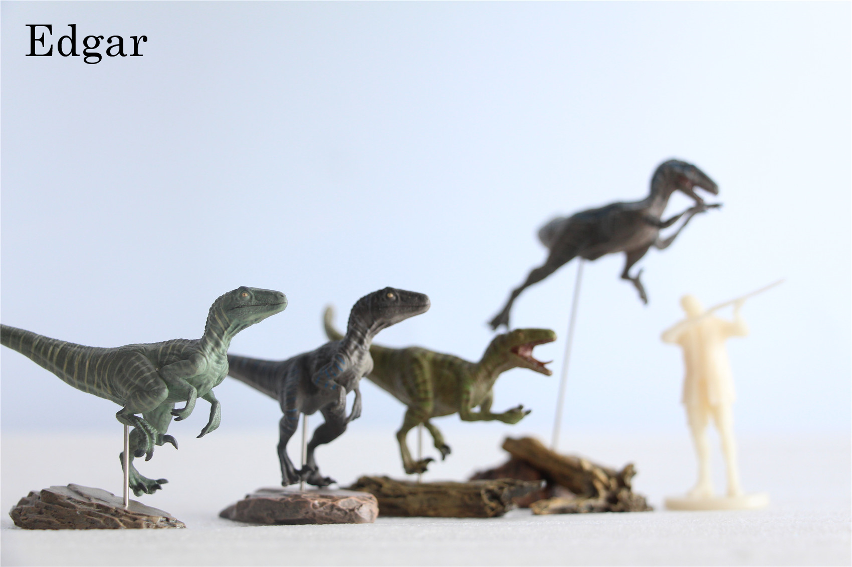 IN STOCK Nanmu 1/35 Raptorsquad Figure 4PCS Velociraptors Dinosaur Toy Baldwin Ceasar Diana Edgar Animal Model
