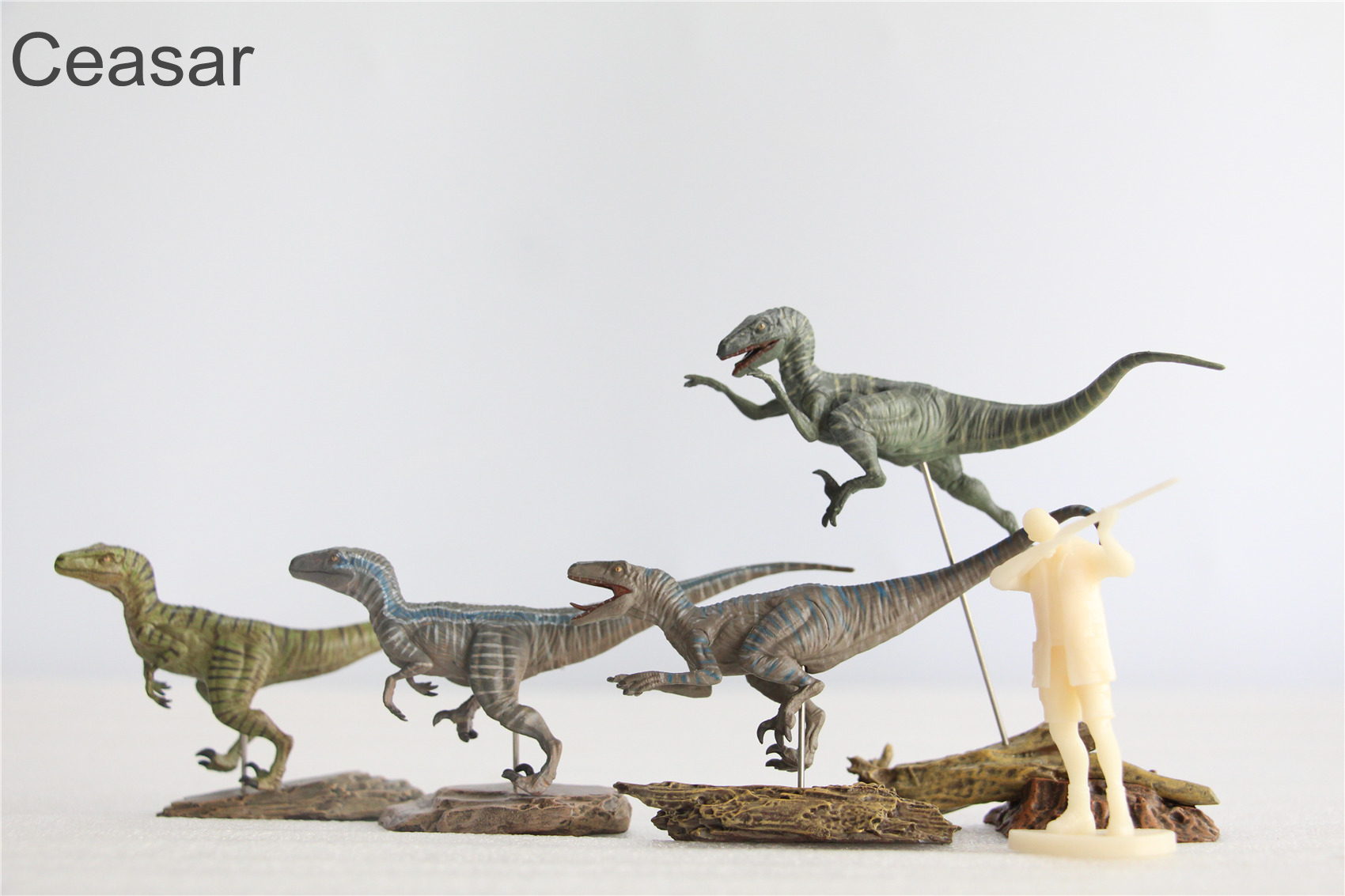 IN STOCK Nanmu 1/35 Raptorsquad Figure 4PCS Velociraptors Dinosaur Toy Baldwin Ceasar Diana Edgar Animal Model