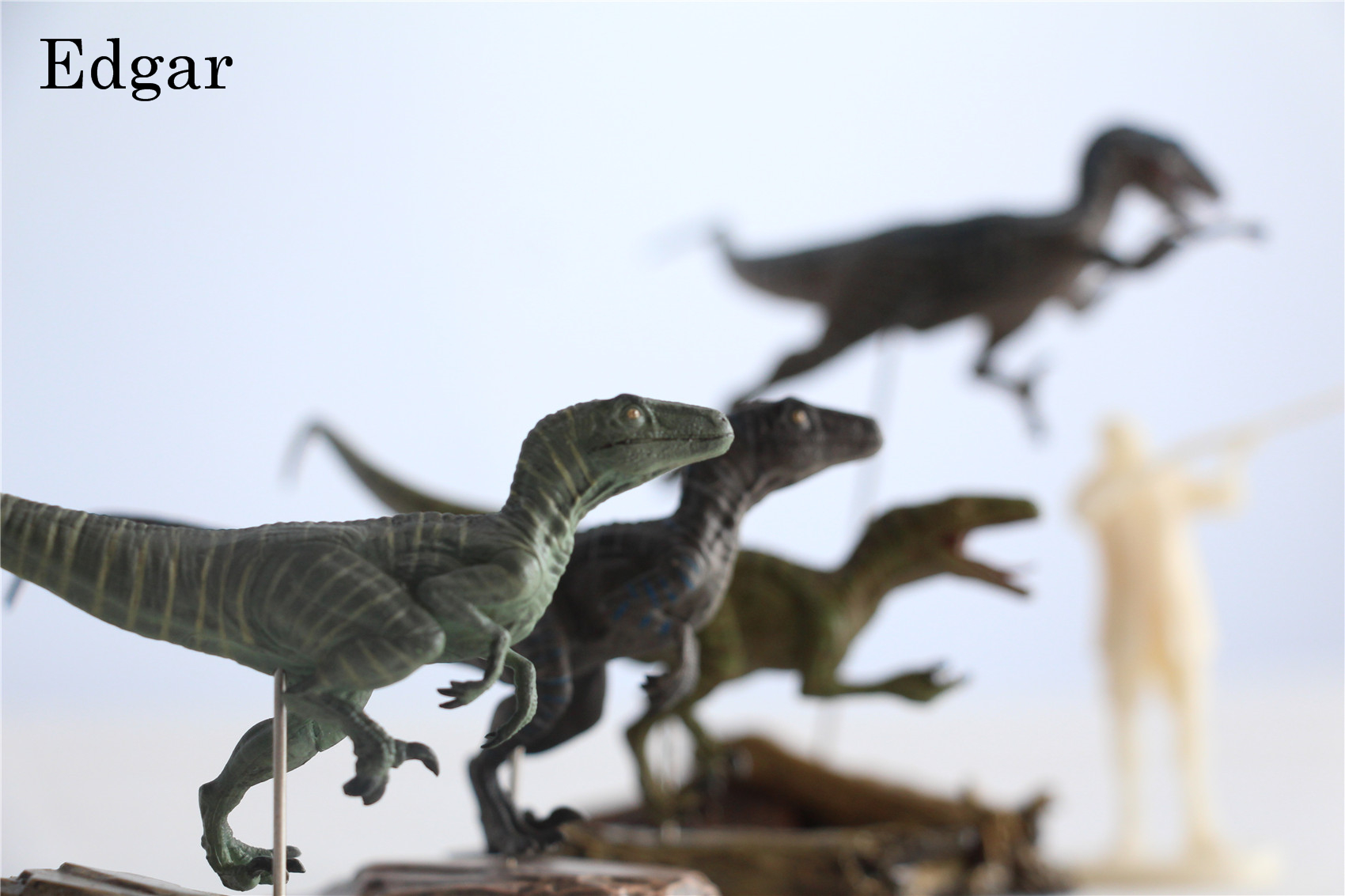 IN STOCK Nanmu 1/35 Raptorsquad Figure 4PCS Velociraptors Dinosaur Toy Baldwin Ceasar Diana Edgar Animal Model