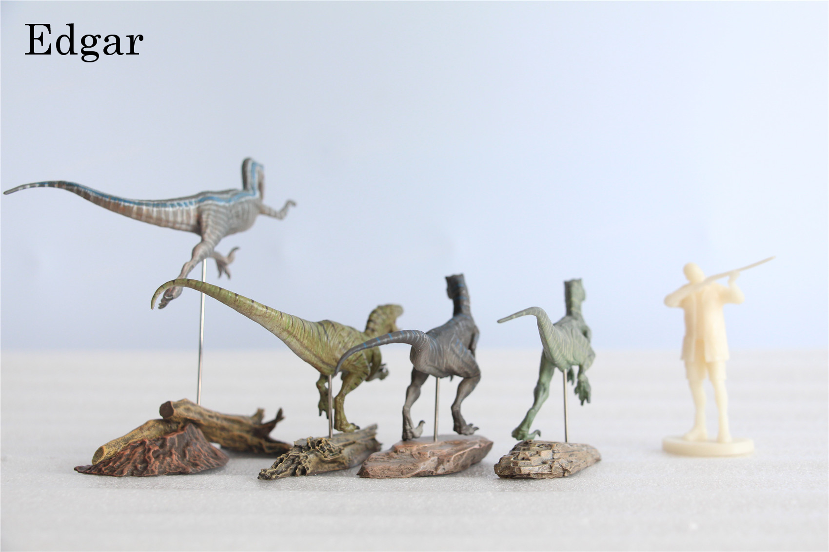 IN STOCK Nanmu 1/35 Raptorsquad Figure 4PCS Velociraptors Dinosaur Toy Baldwin Ceasar Diana Edgar Animal Model