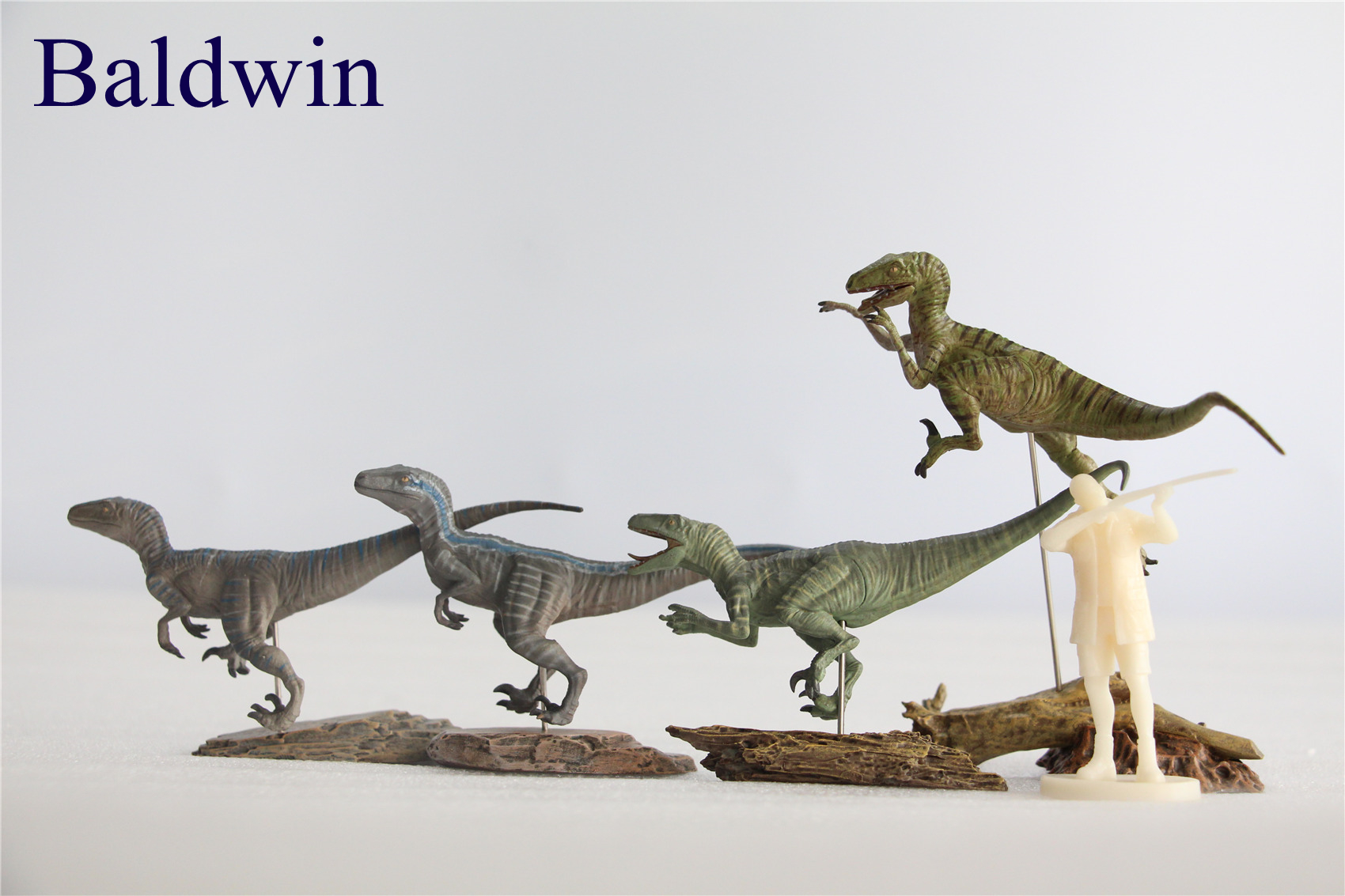 IN STOCK Nanmu 1/35 Raptorsquad Figure 4PCS Velociraptors Dinosaur Toy Baldwin Ceasar Diana Edgar Animal Model