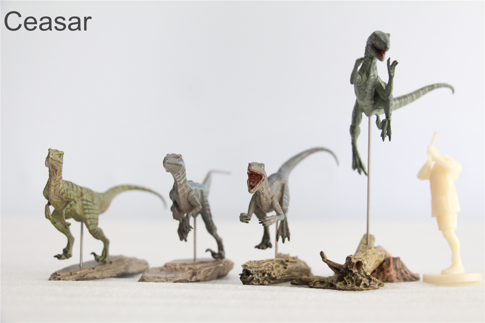 IN STOCK Nanmu 1/35 Raptorsquad Figure 4PCS Velociraptors Dinosaur Toy Baldwin Ceasar Diana Edgar Animal Model