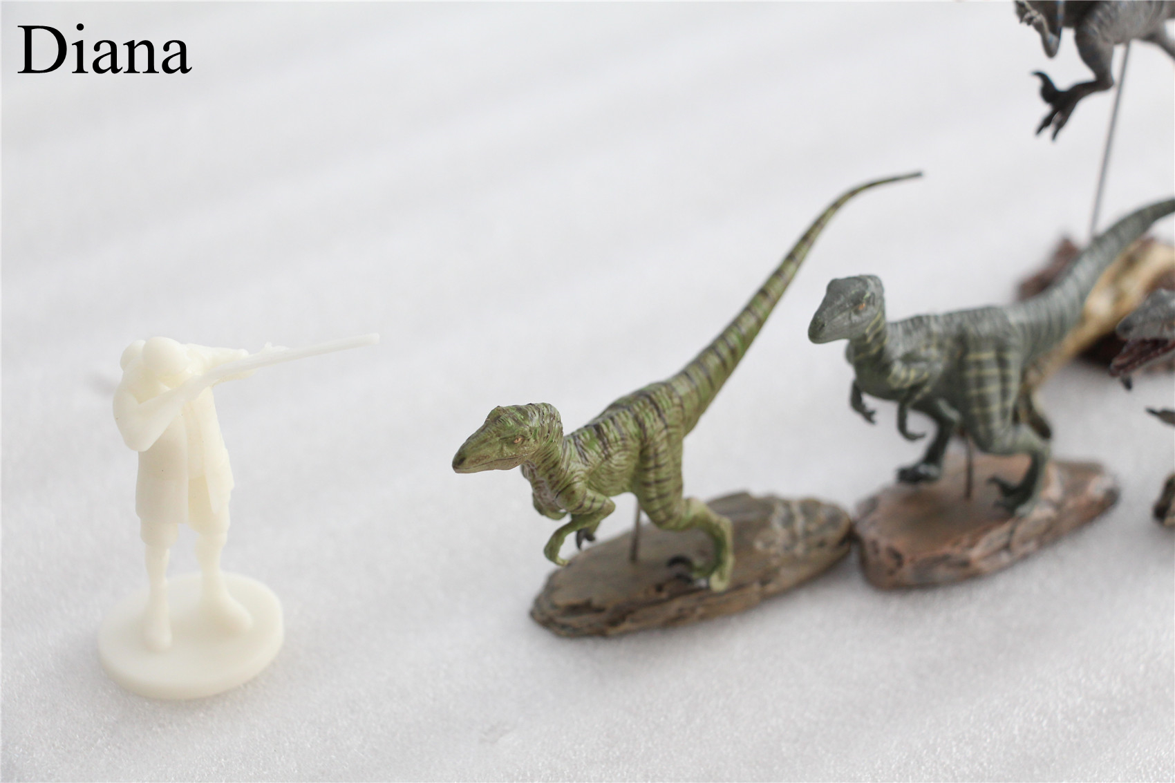 IN STOCK Nanmu 1/35 Raptorsquad Figure 4PCS Velociraptors Dinosaur Toy Baldwin Ceasar Diana Edgar Animal Model