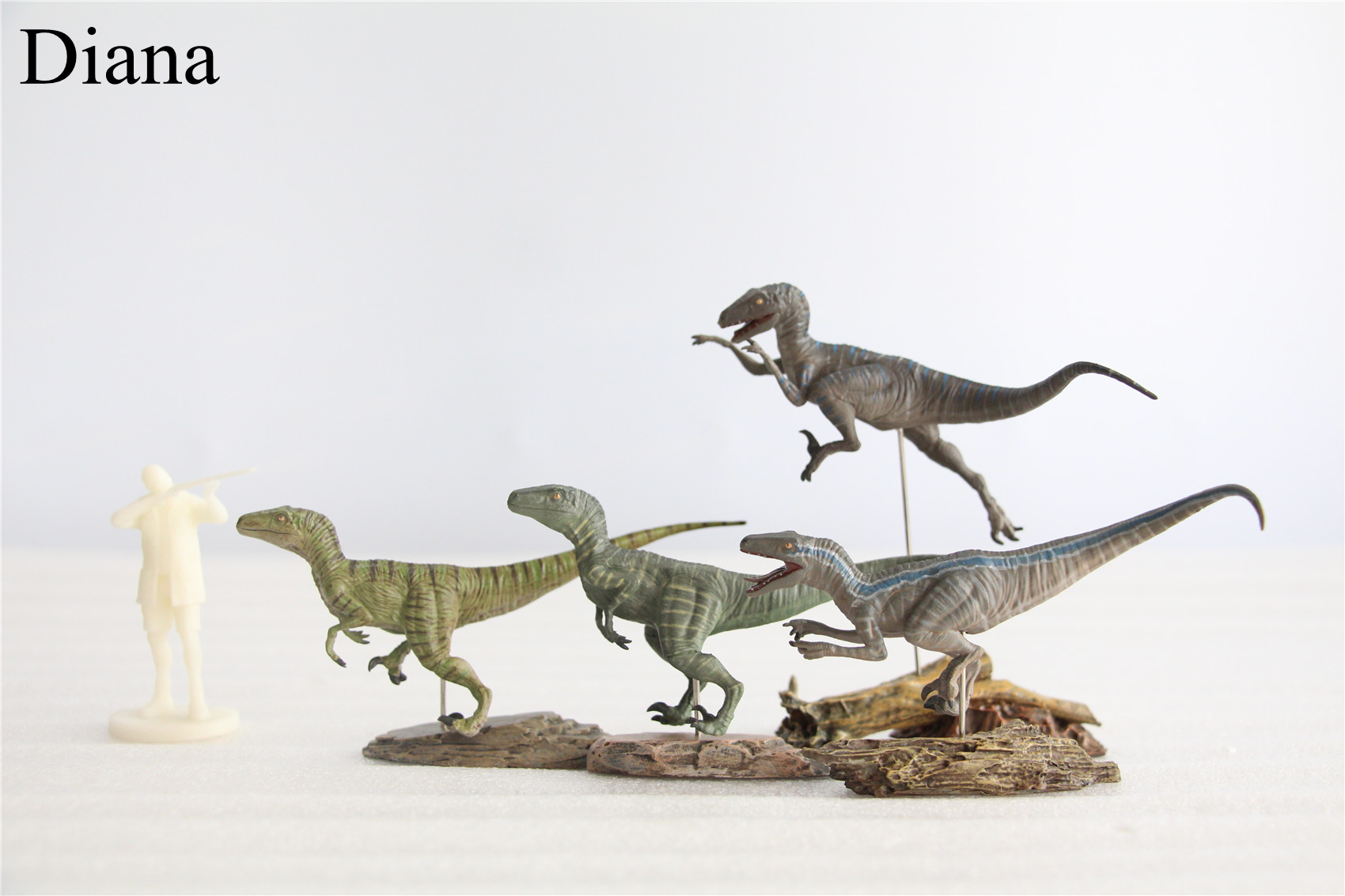 IN STOCK Nanmu 1/35 Raptorsquad Figure 4PCS Velociraptors Dinosaur Toy Baldwin Ceasar Diana Edgar Animal Model