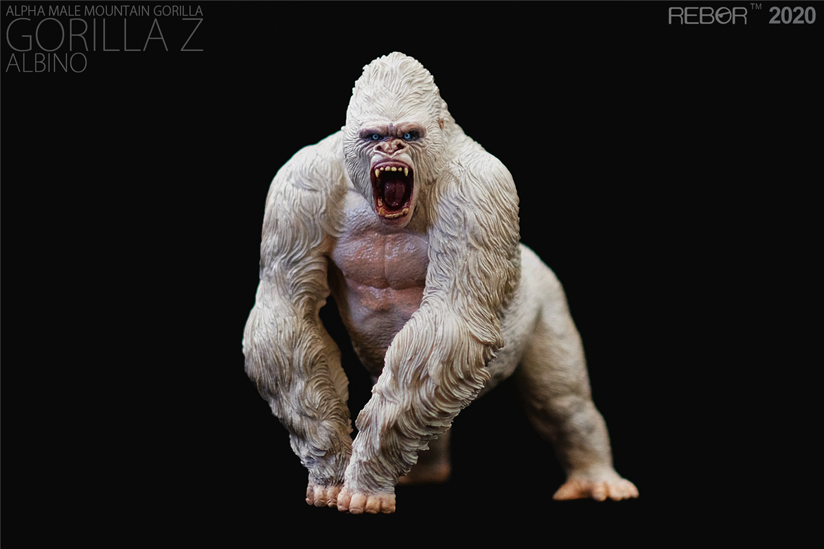 REBOR 1/35 Alpha Male Mountain Gorilla beringei Figure Hominidae Orangutan Realistic PVC Collector Toys Animal Model Gift Adult