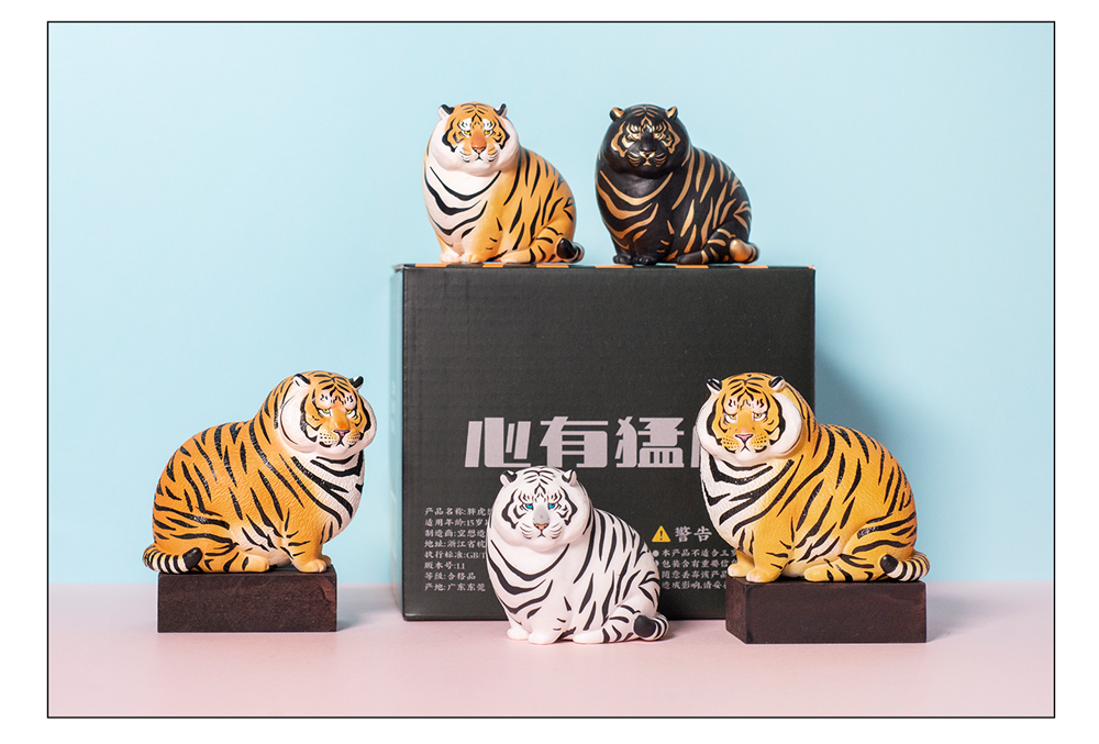 Resin Fat Tiger Desktop Ornaments Cute Pet Animal Figure Collector Crafts Souvenirs Decoration Simulation Decor Kid Toy Gift