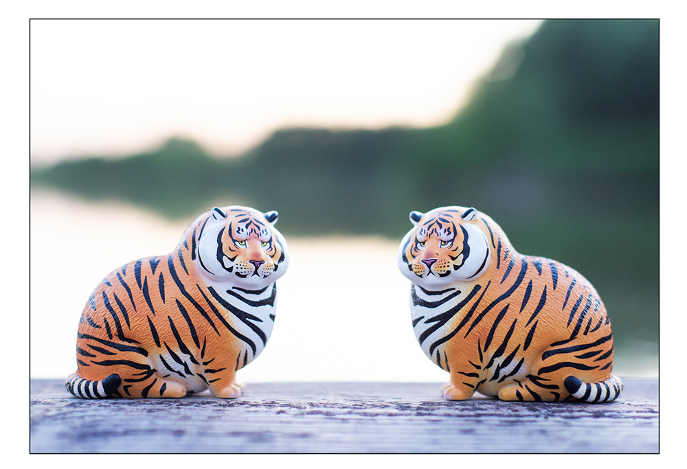 Resin Fat Tiger Desktop Ornaments Cute Pet Animal Figure Collector Crafts Souvenirs Decoration Simulation Decor Kid Toy Gift