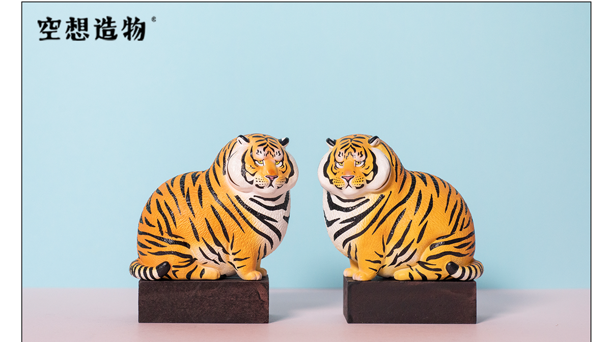 Resin Fat Tiger Desktop Ornaments Cute Pet Animal Figure Collector Crafts Souvenirs Decoration Simulation Decor Kid Toy Gift