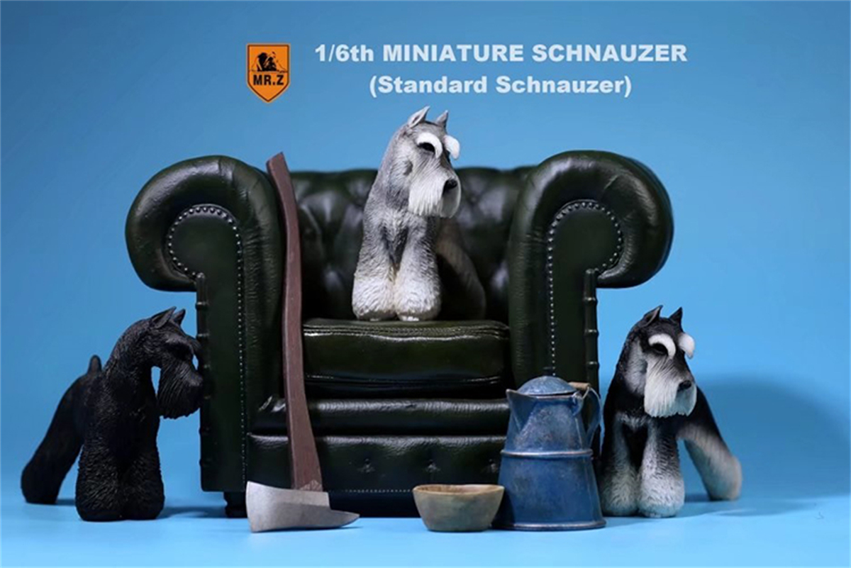 Mr.Z Studio 1:6 Standard Schnauzer Dog Pet Figure Animal Toys Collector Decoration Gift Simulation Model Home Car Decoration Mr.Z Studio 1:6 Standard Schnauzer Dog Pet Figure Animal Toys Collector Decoration Gift Simulation Model Home Car Decoration