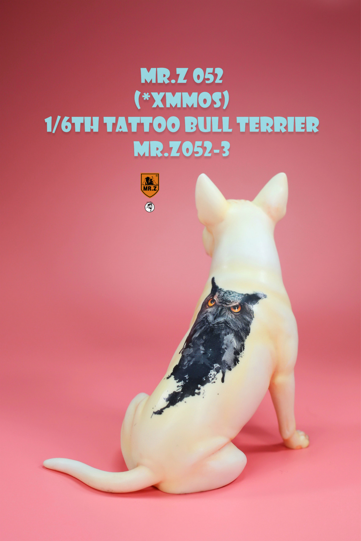 Mr.Z Studio 1:6 Tattoo Bull Terrier Dog Pet Figure Canidae Animal Model Toys Kid Gift Tide Play Ornaments Net Red Bull Head