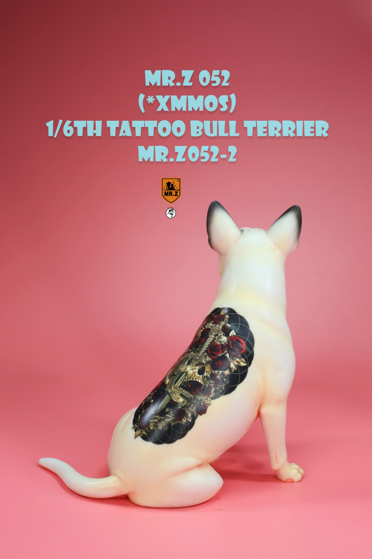 Mr.Z Studio 1:6 Tattoo Bull Terrier Dog Pet Figure Canidae Animal Model Toys Kid Gift Tide Play Ornaments Net Red Bull Head