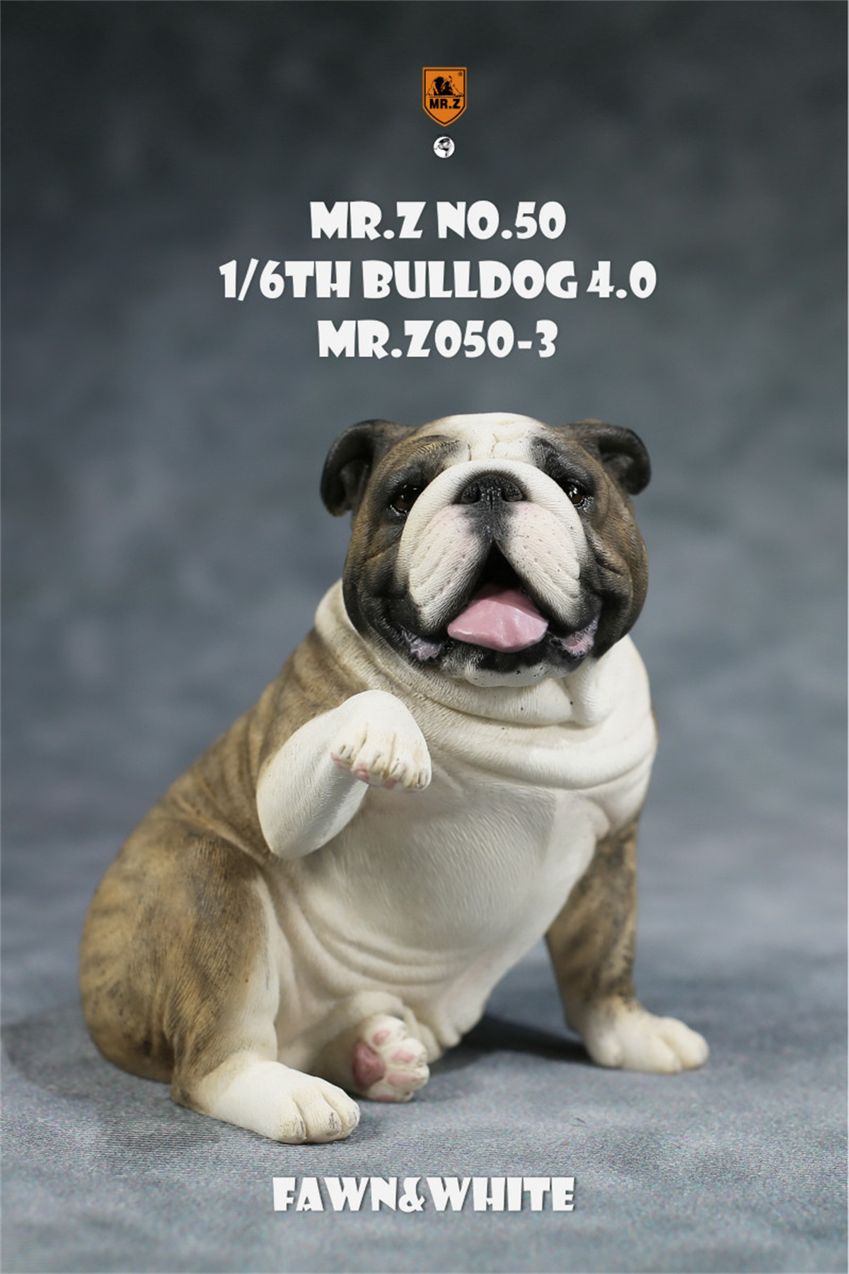 Mr.Z Studio 1:6 British Bulldog V4.0 Dog Pet Healing Figure Canidae Animal Model Toy Collector Desktop Decor Adult Unisex Gift