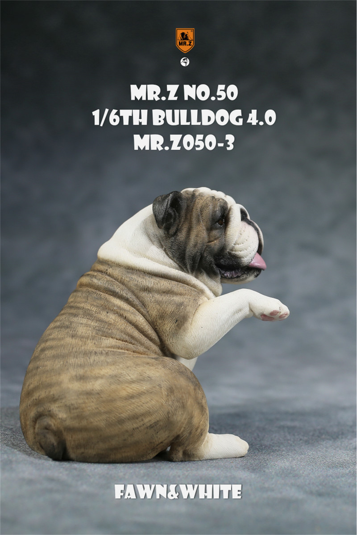 Mr.Z Studio 1:6 British Bulldog V4.0 Dog Pet Healing Figure Canidae Animal Model Toy Collector Desktop Decor Adult Unisex Gift