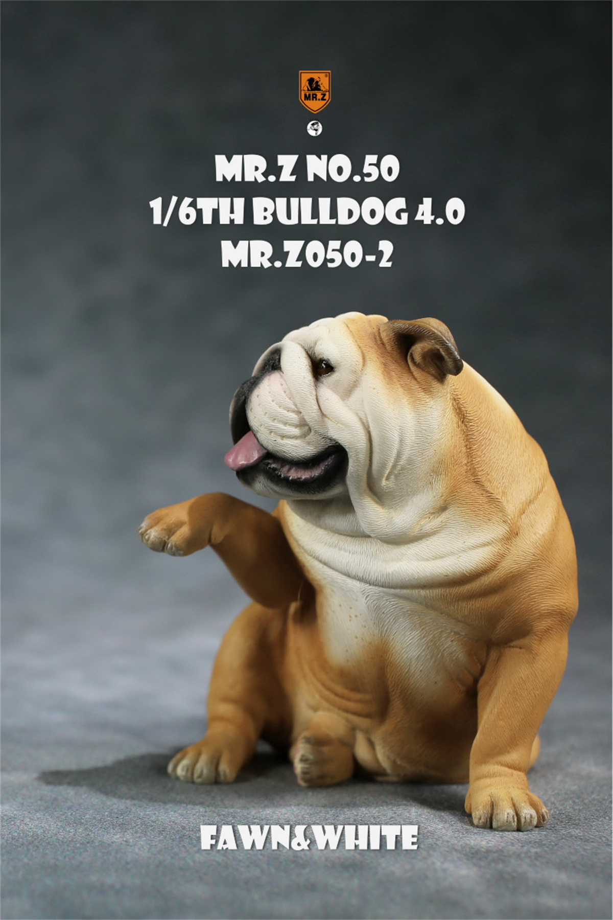 Mr.Z Studio 1:6 British Bulldog V4.0 Dog Pet Healing Figure Canidae Animal Model Toy Collector Desktop Decor Adult Unisex Gift