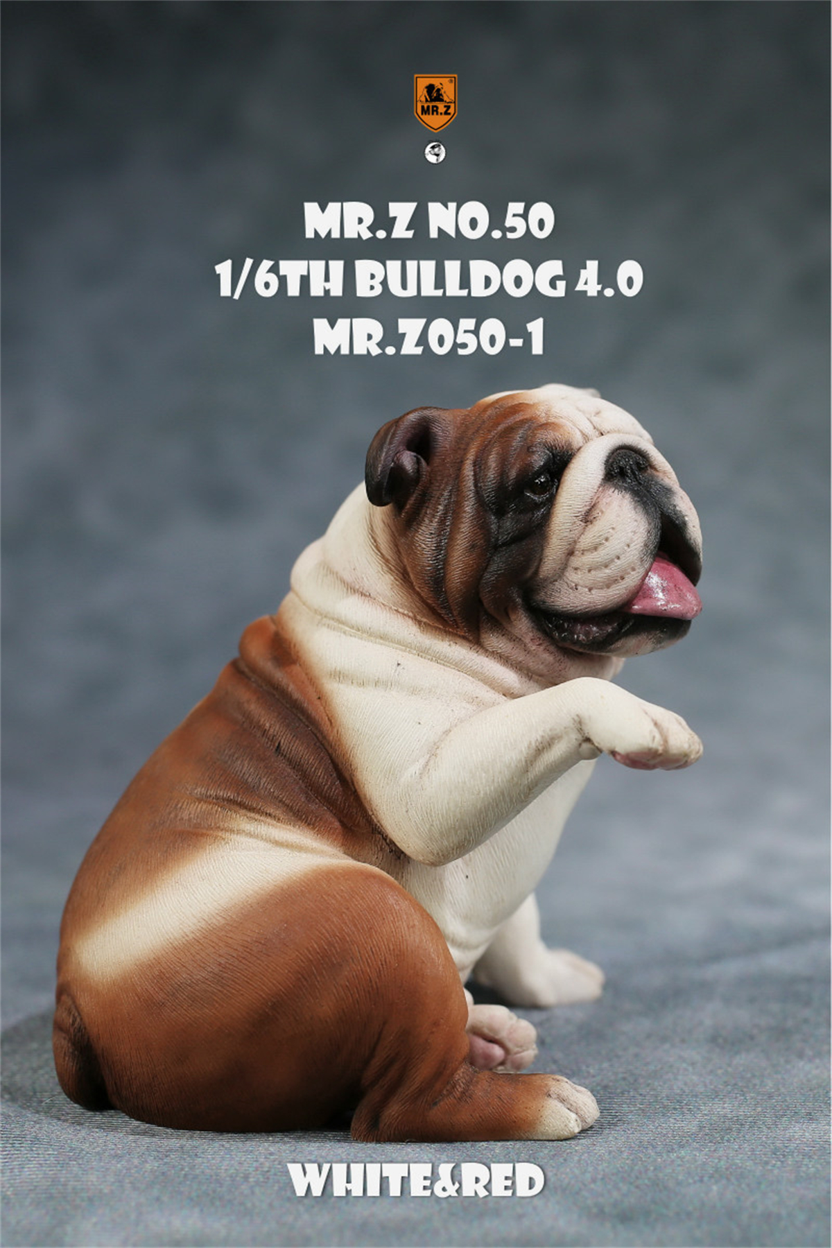 Mr.Z Studio 1:6 British Bulldog V4.0 Dog Pet Healing Figure Canidae Animal Model Toy Collector Desktop Decor Adult Unisex Gift