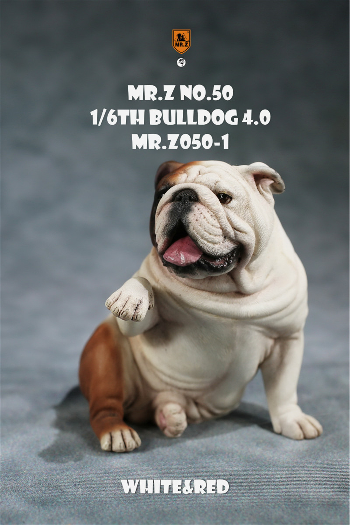 Mr.Z Studio 1:6 British Bulldog V4.0 Dog Pet Healing Figure Canidae Animal Model Toy Collector Desktop Decor Adult Unisex Gift
