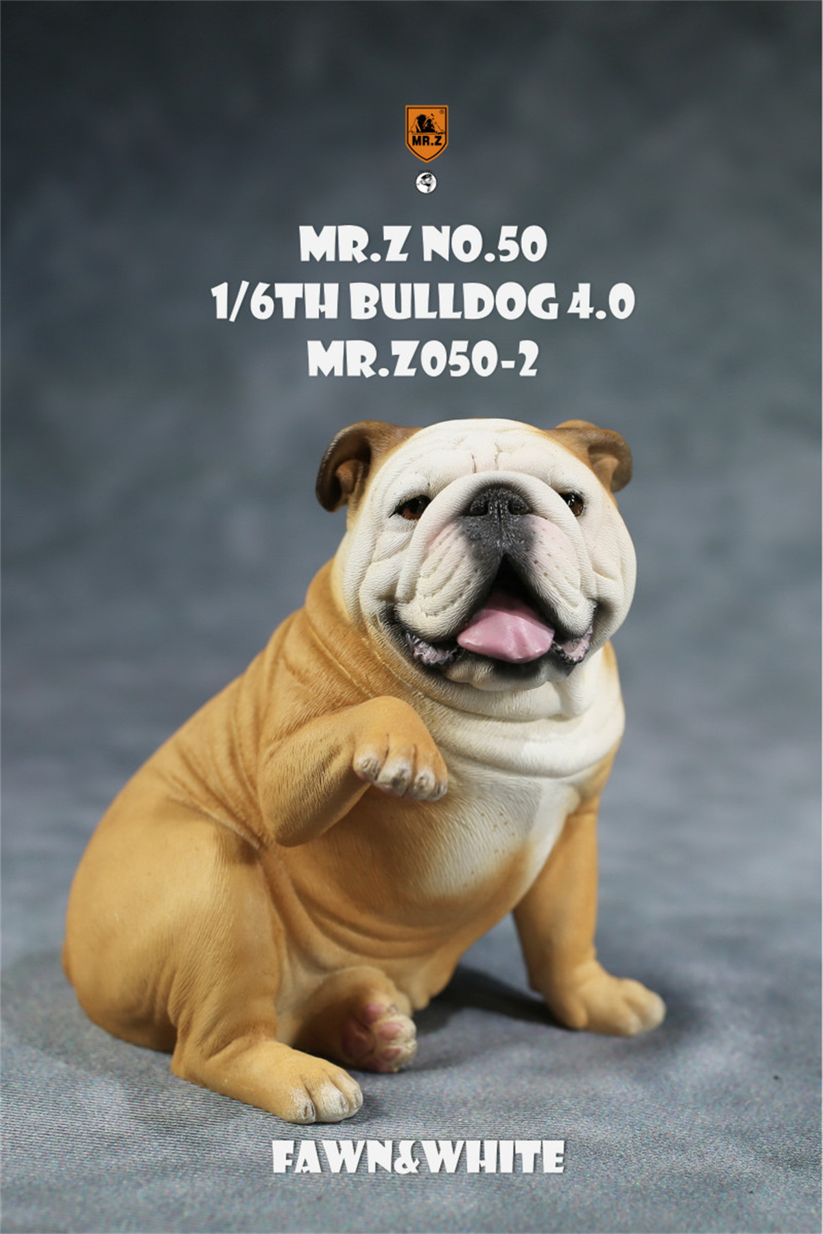 Mr.Z Studio 1:6 British Bulldog V4.0 Dog Pet Healing Figure Canidae Animal Model Toy Collector Desktop Decor Adult Unisex Gift