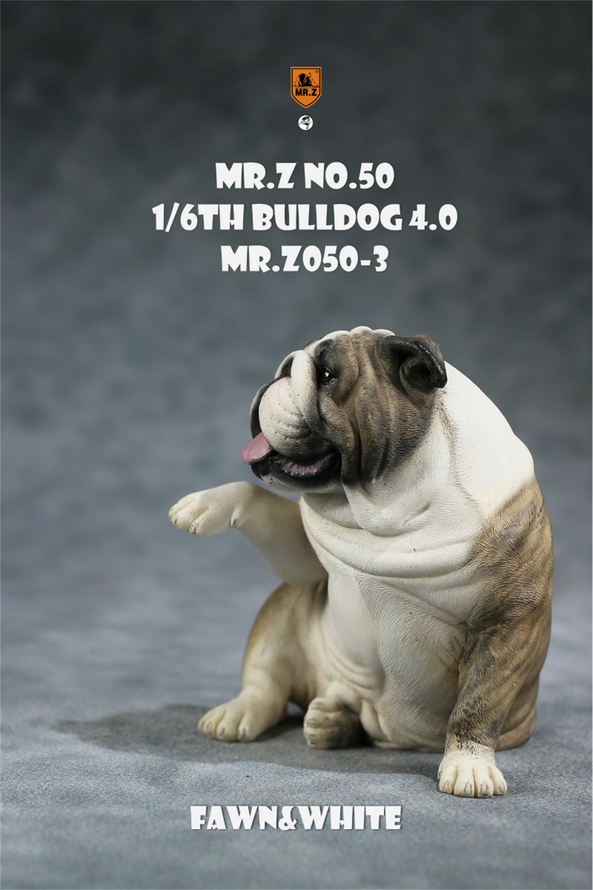 Mr.Z Studio 1:6 British Bulldog V4.0 Dog Pet Healing Figure Canidae Animal Model Toy Collector Desktop Decor Adult Unisex Gift