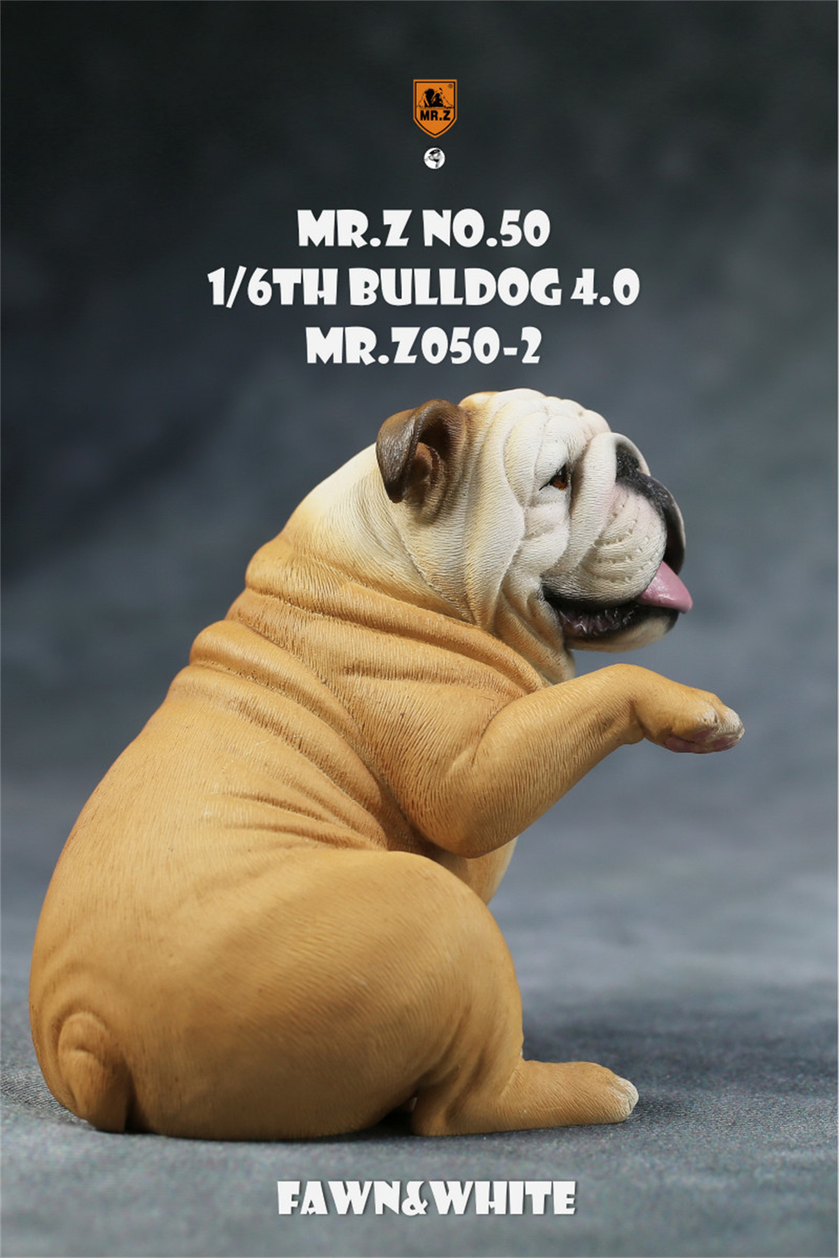 Mr.Z Studio 1:6 British Bulldog V4.0 Dog Pet Healing Figure Canidae Animal Model Toy Collector Desktop Decor Adult Unisex Gift
