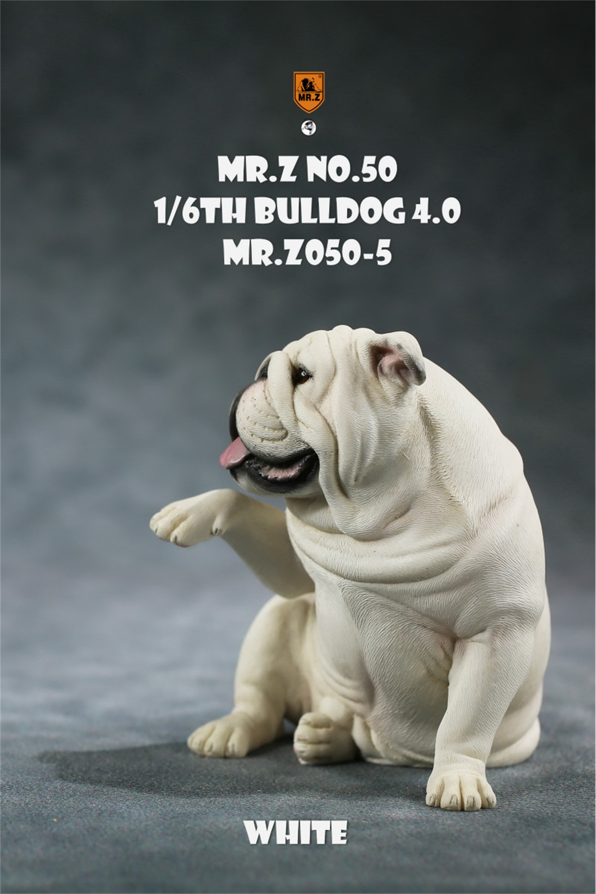 Mr.Z Studio 1:6 British Bulldog V4.0 Dog Pet Healing Figure Canidae Animal Model Toy Collector Desktop Decor Adult Unisex Gift