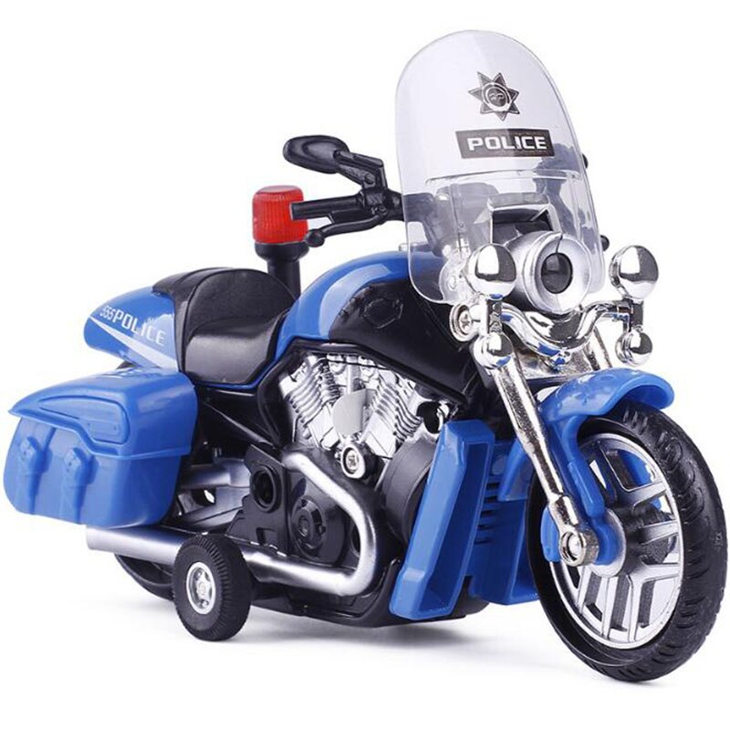 17.5CM Motorcycle Motor Bike Bicycle Vehicle Diecast Alloy Plastic Race Patrol Police Bikes Car Street Motor Model Toys For Kids