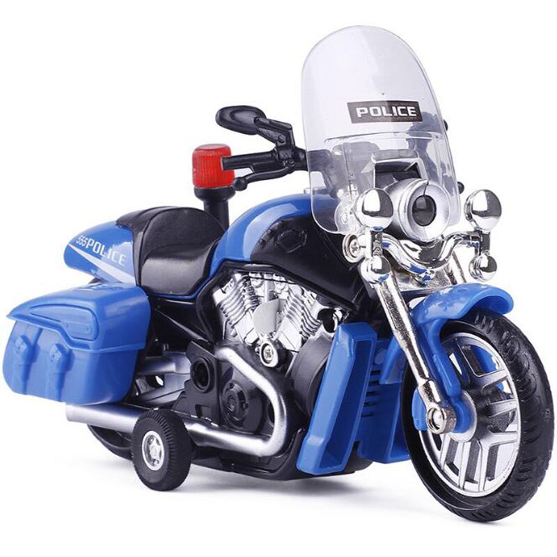 17.5CM Motorcycle Motor Bike Bicycle Vehicle Diecast Alloy Plastic Race Patrol Police Bikes Car Street Motor Model Toys For Kids