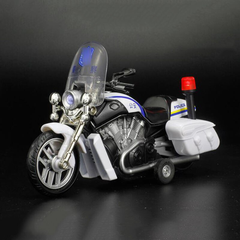 17.5CM Motorcycle Motor Bike Bicycle Vehicle Diecast Alloy Plastic Race Patrol Police Bikes Car Street Motor Model Toys For Kids