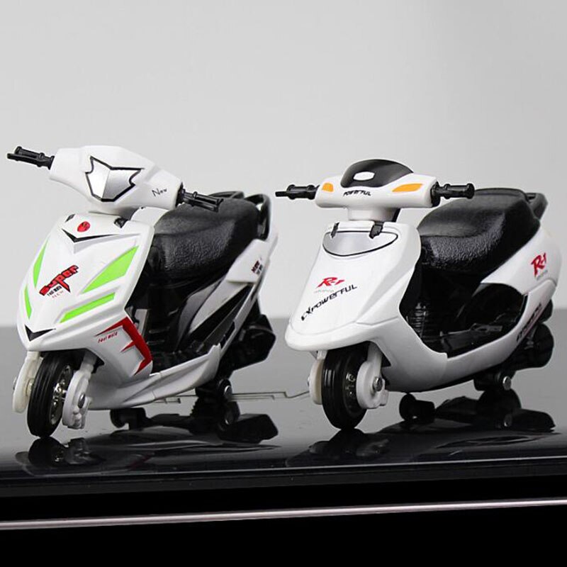 1:18 Scale Pedal Motorcycle Motorbike Diecast Alloy Plastic Race Bikes Street Motor Model Toy Kids Children Collection Display