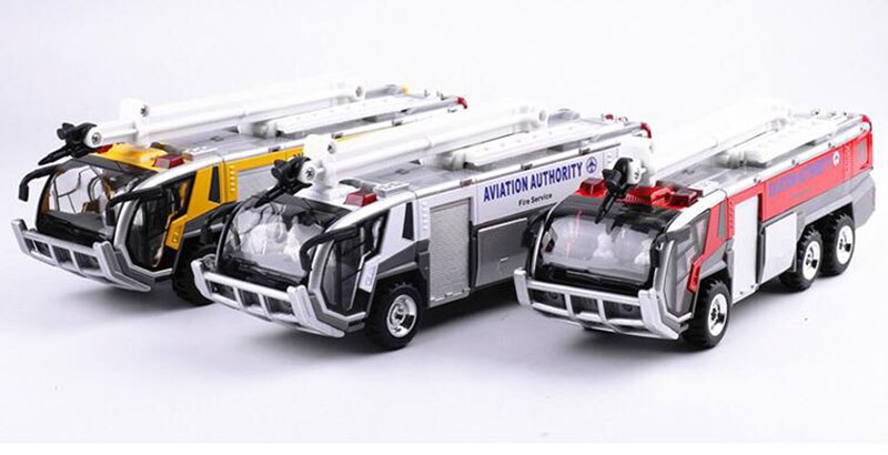 1:32 Scale Alloy Metal Aviation Authority Service Airport Fire Truck Airport Scene Pull back Model Diecast Model Vehicle Toy